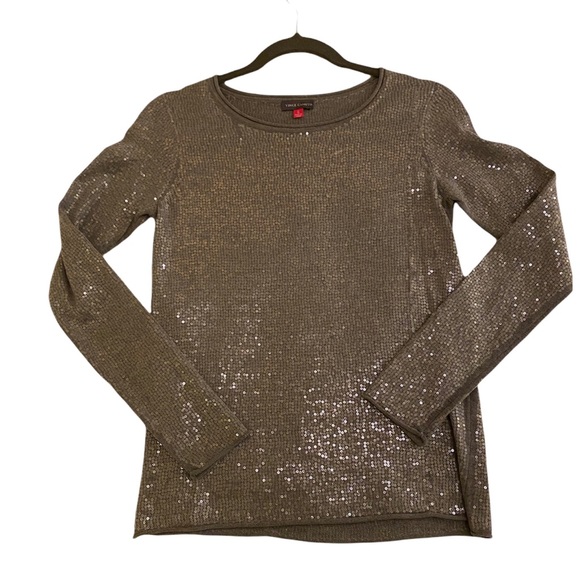 [Vince Camuto] Gray Sequined Sweater - Picture 2 of 10